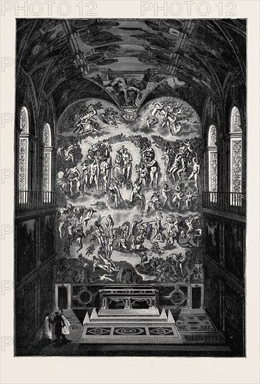 ROME: "THE LAST JUDGMENT," BY MICHAEL ANGELO, IN THE SISTINE CHAPEL