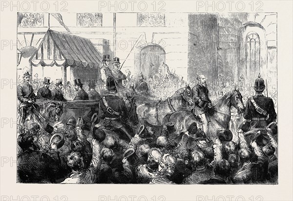 THE ASSASSINATION OF LORD F.C. CAVENDISH AND MR. T.H. BURKE: ARRIVAL OF EARL SPENCER AT DUBLIN: THE PROCESSION ON ITS WAY TO THE CASTLE