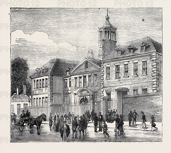 THE ASSASSINATION OF LORD F.C. CAVENDISH AND MR. T.H. BURKE: ARRIVAL OF EARL SPENCER AT DUBLIN: STEEVENS' HOSPITAL, TO WHICH THE BODIES WERE FIRST TAKEN