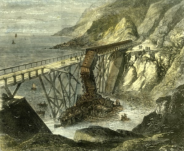 Bray Head, Ireland, 1867, scene of the accident, on the Dublin, Wicklow, and Wenford Railway, Kerry, County Kerry