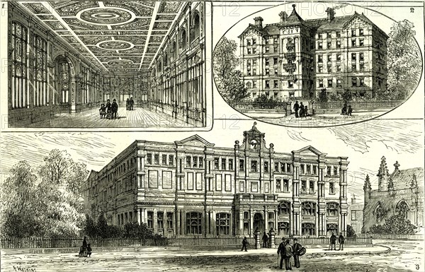 Whitechapel, London, U.K., 1887, Princess of Wales opened the new buildings of the London Hospital, Library of Medical College, Nursing home, Medical College