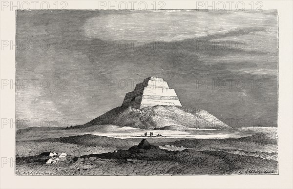 THE PYRAMID OF MEYDOOM. Egypt, engraving 1879