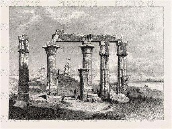 COLONNADE. Egypt, engraving 1879