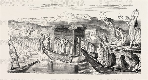 VOYAGE TO THE NEKROPOLIS. Egypt, engraving 1879