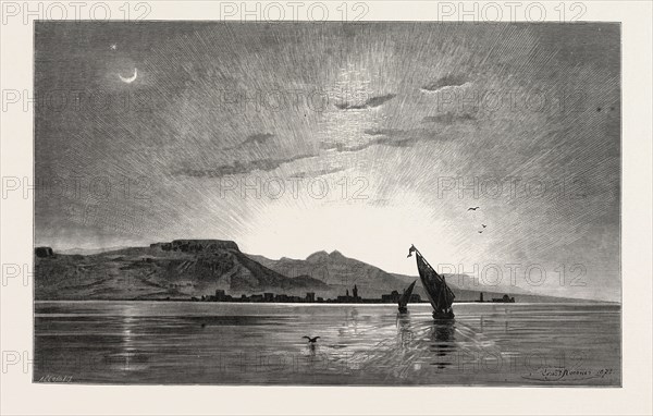 The red sea. Egypt, engraving 1879