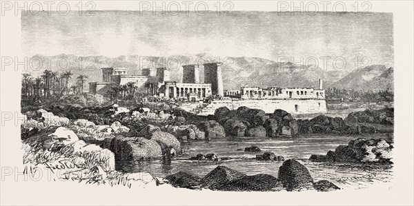 PHILAE. Egypt, engraving 1879