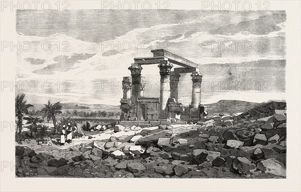 TEMPLE OF KARDUSSEH IN NUBIA. Egypt, engraving 1879