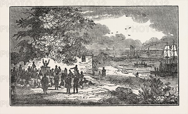 BALDAEUS PREACHING TO THE NATIVES OF POINT PEDRO, a town, located in Jaffna District, Northern Province, Sri Lanka