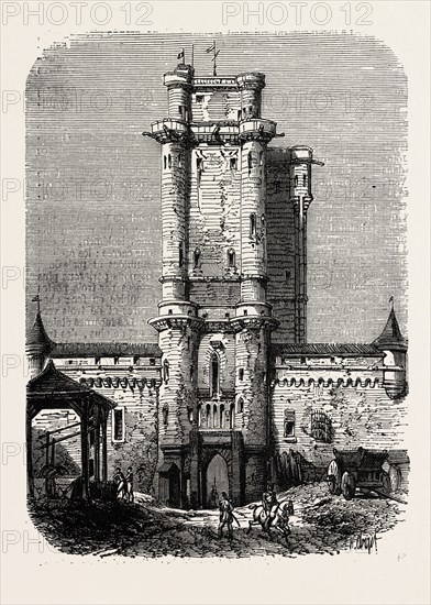 Vincennes, Entrance to the fort. engraving 1855