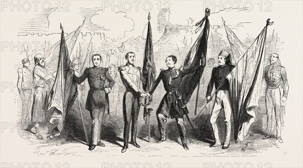 VICTORY! Cantata of Mr. Michek Carré, MA Adam music, sung by MM. Jourdan, Faure, Delaunay-R. and Bussine in the theater of the Opéra-Comique in the free presentation given by order of the Emperor, on the occasion of the capture of Sevastopol. 1,855. engraving 1855