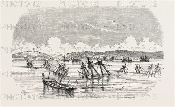 State of the Russian ships, the day after the capture of Sevastopol by the French army. The Crimean War, 1855. Engraving