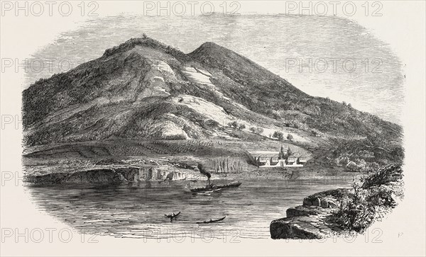 Camp of the Russian prisoners on the island of Prinkipo, 1855. Engraving