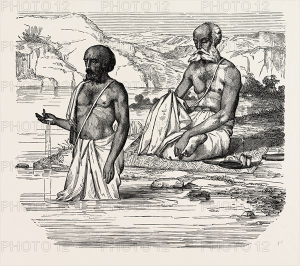 BRAHMINS WORSHIPPING THE GANGES, INDIA. Hinduism Brahmin is a term in the traditional Hindu societies of India and Nepal.