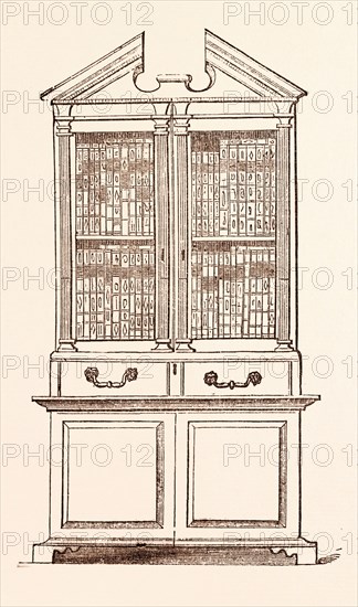 BOOKCASE G.F. HANDEL. Georg Friedrich Handel,  1685  1759 was a German-born British Baroque composer, famous for his operas, oratorios, anthems and organ concertos.