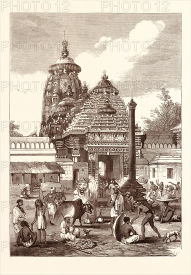 JUGGERNAUT: THE ENTRANCE TO THE TEMPLE. Jagannath Temple in Puri, Orissa, india