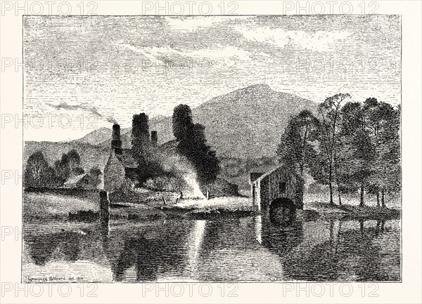 Coniston Old Hall, England. After a Drawing by L.J. Hilliard, UK, britain, british, europe, united kingdom, great britain, european