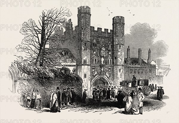 THE CAMBRIDGE CHANCELLORSHIP ELECTION: GATEWAY OF ST. JOHN'S COLLEGE, UK, 1847