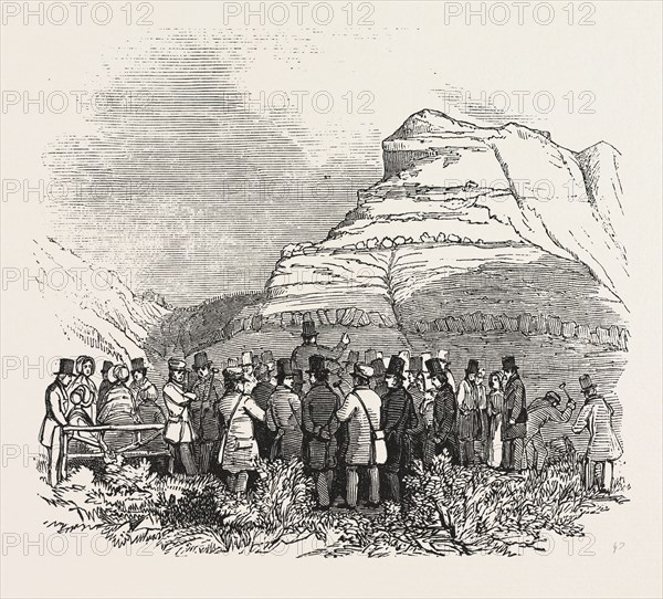 MEETING OF THE BRITISH ASSOCIATION AT SOUTHAMPTON: BLACK GANG CHINE, DR. FITTON'S LECTURE ON ITS GEOLOGY, UK, 1846