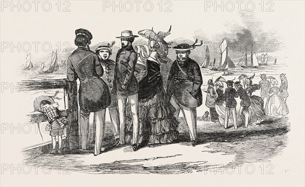 YACHTING IN THE ISLE OF WIGHT: GROUP OF YACHTSMEN, DRAWN BY PHIZ, 1846