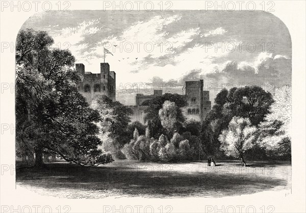 THE QUEEN'S VISIT TO NORTH WALES. PENRHYN CASTLE, THE SEAT OF COLONEL THE HON. DOUGLAS PENNANT, 1859
