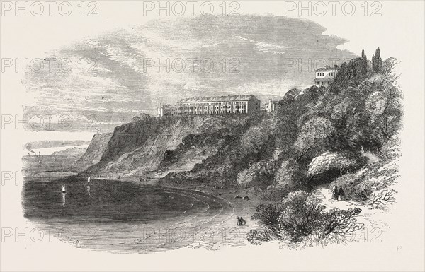 IMPROVEMENTS AT SOUTHEND: PART OF CLIFFTOWN, AS SEEN FROM THE BEACH, UK, 1861