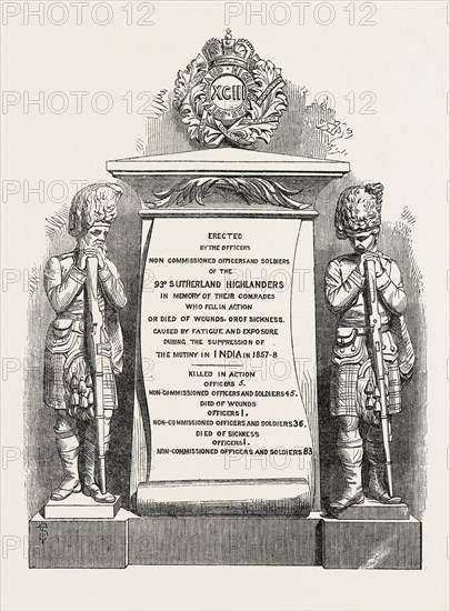 MONUMENT IN ST. GILES' S CHURCH, EDINBURGH, TO THE OFFICERS AND MEN OF THE 93RD HIGHLANDERS KILLED IN INDIA, 1864