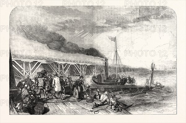 THE NEW HOLLAND FERRY ON THE HUMBER, BELONGING TOTHE MANCHESTER, SHEFFIELD, AND LINCOLNSHIRE RAILWAY, UK, 1848
