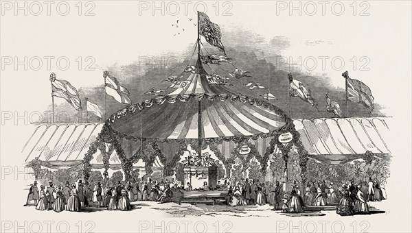 THE NORTHUMBERLAND AND NEWCASTLE HORTICULTURAL SOCIETY'S FLOWER-SHOW. ROTUNDA OF THE TENT. UK, 1846