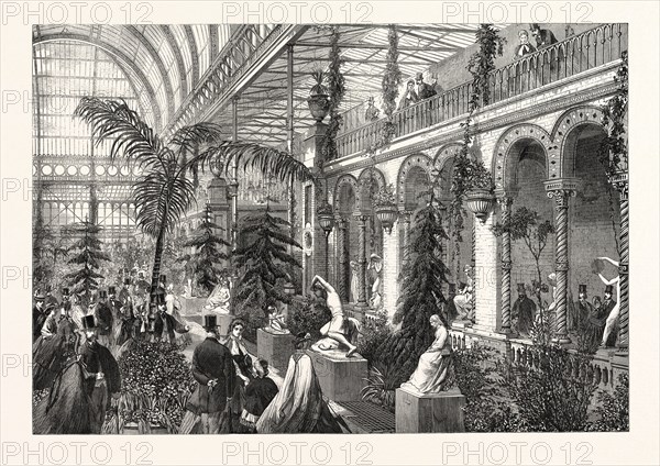 EXHIBITION OF SCULPTURE IN THE GARDEN OF THE HORTICULTURAL SOCIETY, SOUTH KENSINGTON, LONDON, UK, 1863