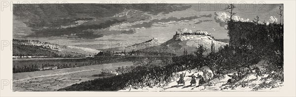 Franco-Prussian War: The French position on 21 December 1870. From left to right: Gournay, Noisy Le Chasney, Neuilly sur Marne, Charenton, the white house, Fort de Nogent, plateau of Avron, Plateau Montfermeil, France