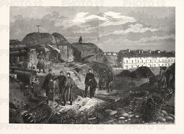 Franco-Prussian War: Inside view of Fort Nogent outside Paris after occupation by Wurttemberg troops