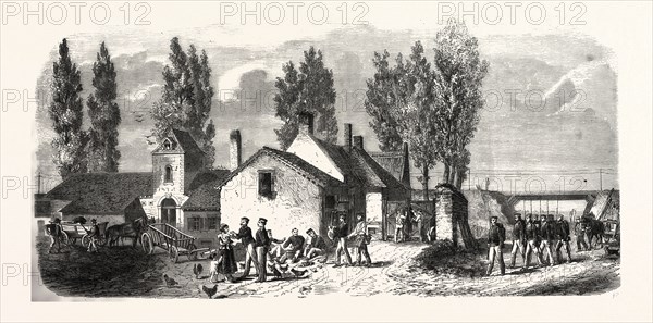 FRANCO-PRUSSIAN WAR: BELGIAN OUTPOST AT THE RAILWAY VIADUC NEAR-ROODE HOEVE, FRANCO-BELGIAN BORDER 1870