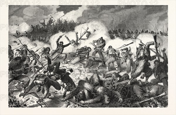 FRANCO-PRUSSIAN WAR: FIGHT THE 10TH BAVARIAN BATTALION OF HUNTERS AGAINST THE TURCOS IN THE VINEYARDS OF WISSEMBOURG THE AUGUST 4 1870