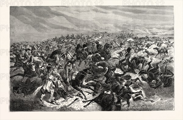 FRANCO-PRUSSIAN WAR: RAPID FIRE OF THE PRUSSIAN INFANTRY RIDERS AGAINST THE FRENCH CAVALRY, THE BATTLE OF SEDAN, SEPTEMBER 1 1870