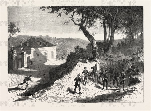 FRANCO-PRUSSIAN WAR: SAXONS FRONTLINES BEFORE THE FORT OF NOISY, FRENCH CAMP, FORT ROMAINVILLE, SUBURBS OF PARIS