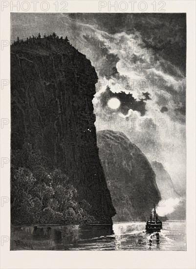 OISEAU ROCK, CANADA, NINETEENTH CENTURY ENGRAVING