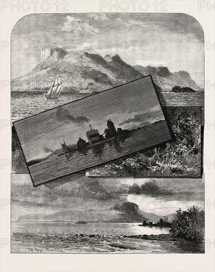 THE UPPER LAKES, THUNDER BAY, CANADA, NINETEENTH CENTURY ENGRAVING