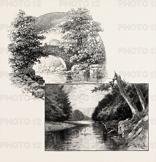 STANHOPE BRIDGE (LEFT), ROGERLEY, in the Wear Valley district of west County Durham, England. (RIGHT), UK