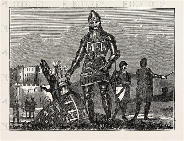 MILITARY COSTUME OF EDWARD THE BLACK PRINCE, Edward of Woodstock ,  IN 1376.