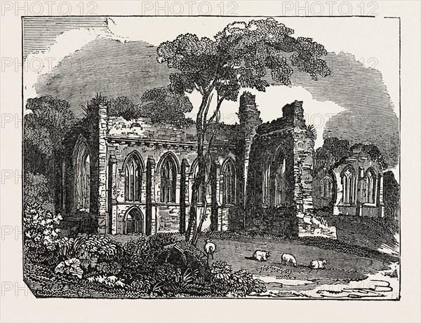EGGLESTONE ABBEY, on the southern (Yorkshire) bank of the River Tees  in County Durham, England, UK, britain, british, europe, united kingdom, great britain, european