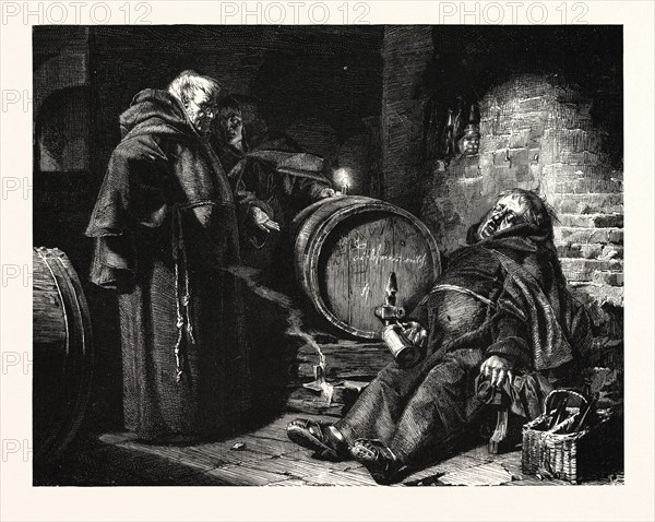 IN THE CLOISTER CELLAR. EDWARD GRÃúTZNER. Eduard Theodor Ritter von GrÃ¼tzner (May 26, 1846 â€ì April 2, 1925) was a German painter and professor of art especially noted for his genre paintings of monks.