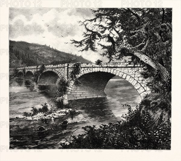 OLD AQUEDUCT ON THE CONEMAUGH. John Augustus Hows, 1832 - 1874. The Conemaugh River is formed at Johnstown in southwestern Cambria County by the confluence of the Little Conemaugh and Stonycreek rivers. It flows generally WNW, in a winding course through the mountains along the northern edge of Laurel Hill and Chestnut Ridge. Northwest of Blairsville it is joined by Blacklick Creek. At Saltsburg it is joined from the south by Loyalhanna Creek to form the Kiskiminetas River. USA