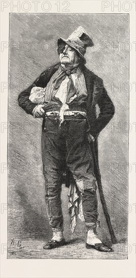 Frederick Lemaitre in one of his characters. Frédérick Lemaître (28 July 1800 ñ 26 January 1876) ó birth name Antoine Louis Prosper Lemaître ó was a French actor and playwright, one of the most famous players on the celebrated Boulevard du Crime. Engraving 1876