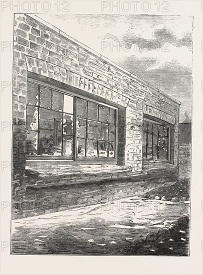 REAR OF WORKSHOP, SHOWING EFFECT OF EXPLOSION, , AN ATTEMPT TO MURDER AT CLERKENWELL, LONDON, ENGRAVING 1876, UK, britain, british, europe, united kingdom, great britain, european