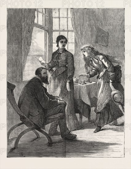 THE VILLAGE COMEDY, ENGRAVING, 1876