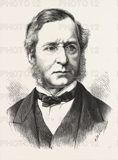 SIR THOMAS HENRY, CHIEF METROPOLITAN MAGISTRATE, ENGRAVING 1876, UK, britain, british, europe, united kingdom, great britain, european