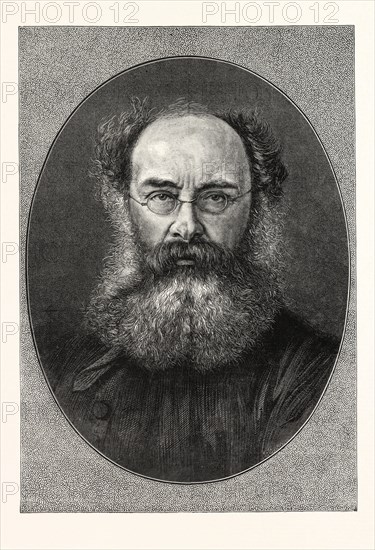 MR. ANTHONY TROLLOPE, 24 April 1815 â€ì 6 December 1882, English novelist of the Victorian era, ENGRAVING 1876, UK, britain, british, europe, united kingdom, great britain, european