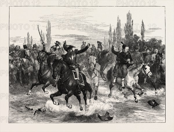 FRANCO-PRUSSIAN WAR: FUGITIVES FROM WOERTH RIDING INTO HAGENAU, FRANCE, 1870