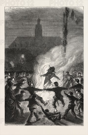 FRANCO-PRUSSIAN WAR: BURNING THE EFFIGY OF NAPOLEON III, 1870