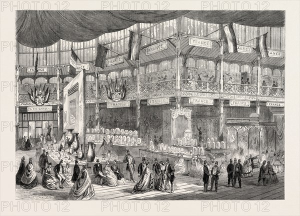 THE FRENCH COURT IN THE DUBLIN EXHIBITION, IRELAND, 1865